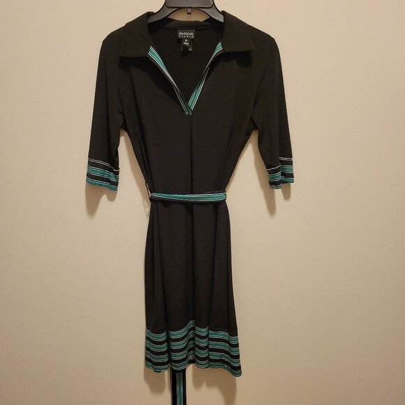 Black Striped Trim Dress - Size Small - Picture 1 of 3
